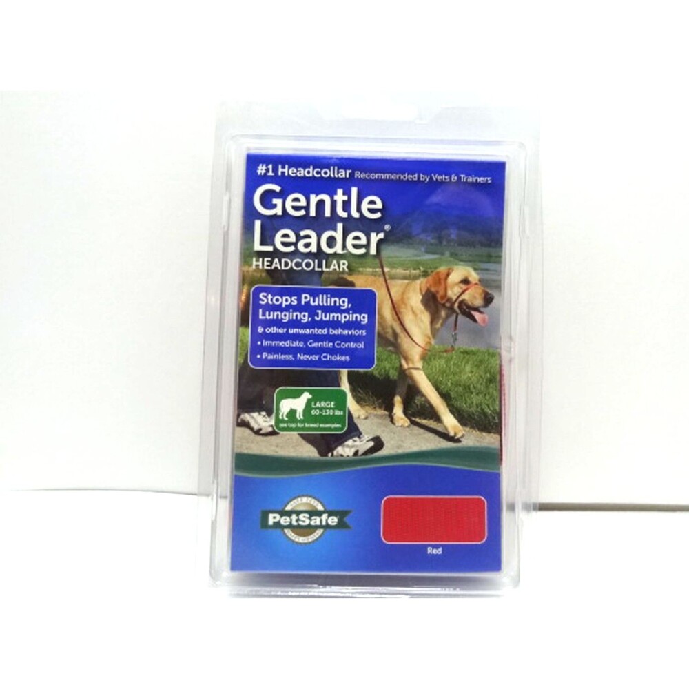PETSAFE GENTLE LEADER NO-PULL HEADCOLLAR LARGE 60-130 LBS Red